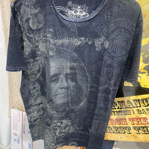 Monarchy Raw Edged Overstitched  Embellished T-Shirt Sz 2X - Picture 1 of 5
